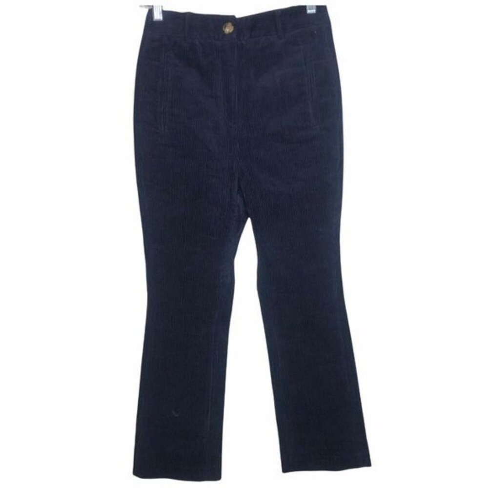 Walter Baker Navy Blue Corduroy High Waisted Straight Leg Pants Size 0 W2809